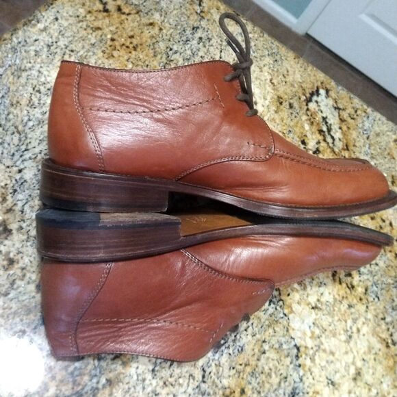 Nardi Brown Leather Derby Dress Shoes Lace Up Square Toe Made Italy Men 44 US 11 - Picture 6 of 13